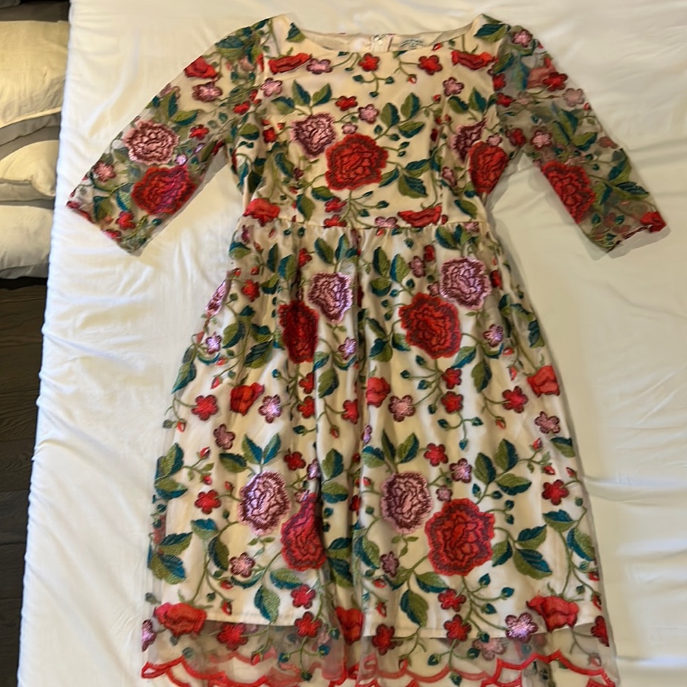 Lace & Mesh Floral Dress